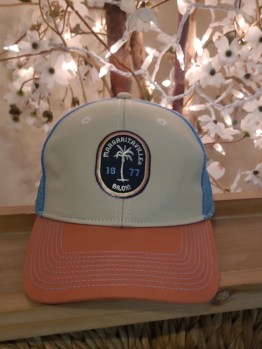 Margaritaville Biloxi Trucker Hat - Tan, Blue & Orange